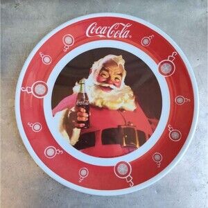 COCA-COLA Brand Dinnerware Christmas Santa Claus 10.5" Plastic Plate by GIBSON